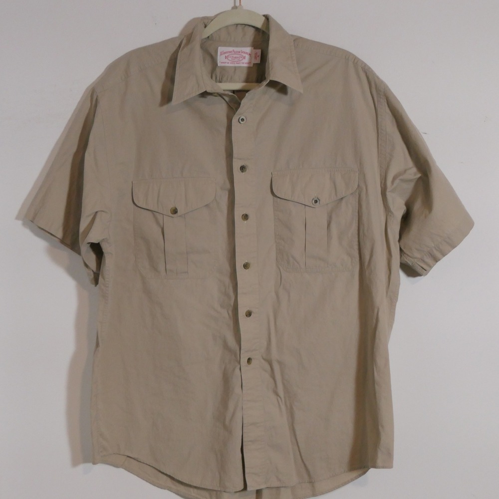 Filson Mens Button Down XL Tan Khaki Short Sleeve Gorpcore Workwear Utility